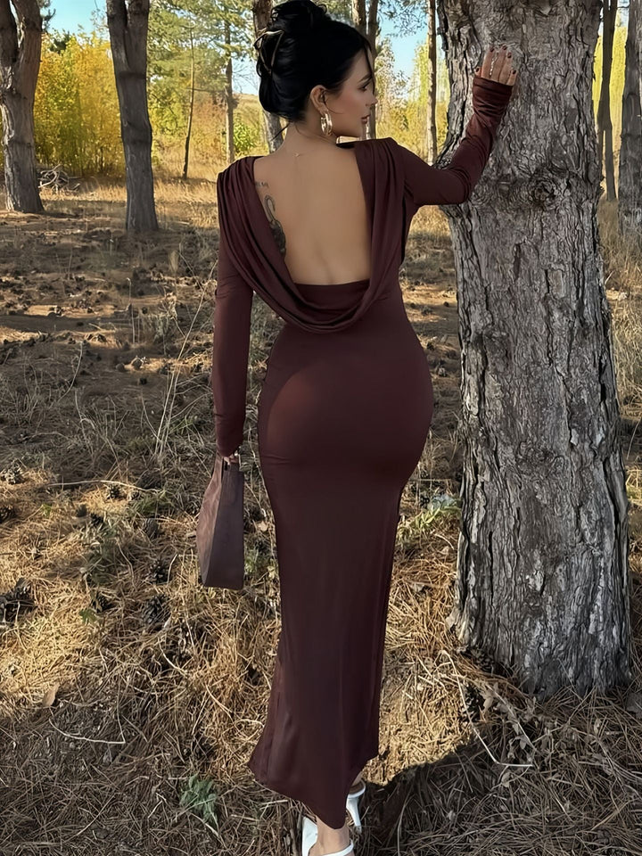 Maxi dress with open back ruching design - Isay