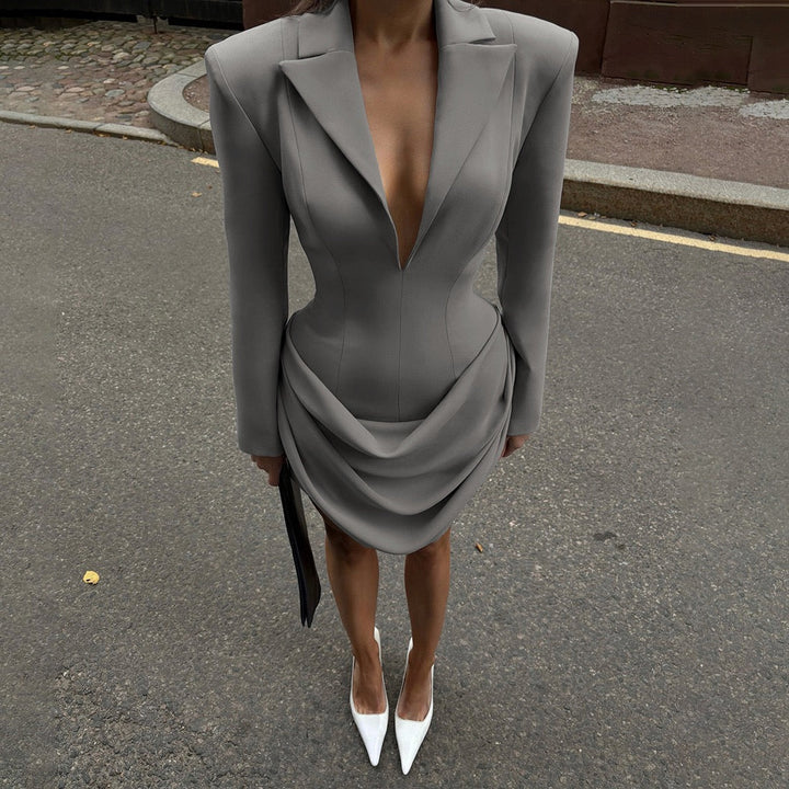 Tailored mini dress with pleats - DIN
