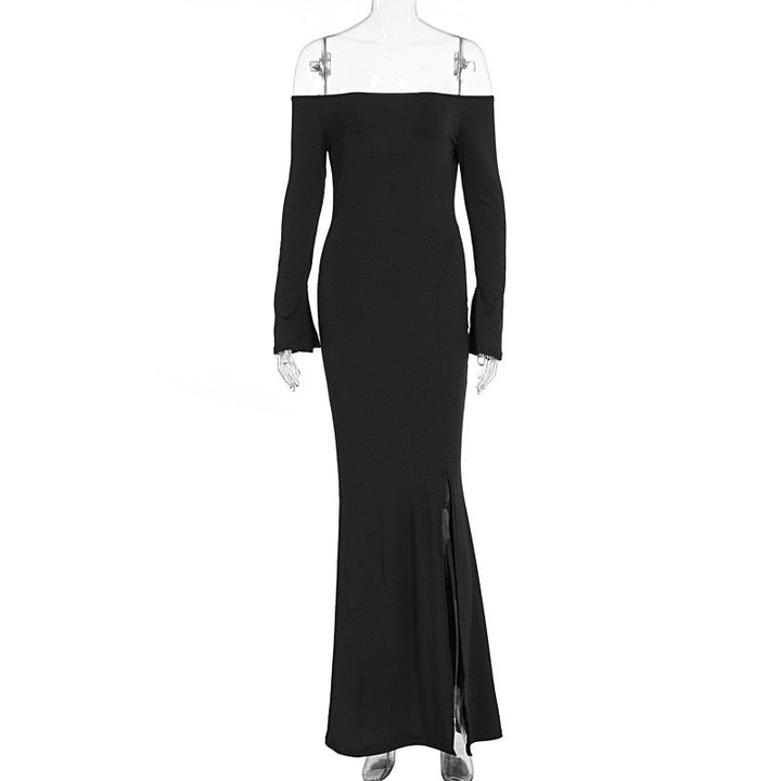 Off-the-shoulder maxi dress with slit design - Vienna