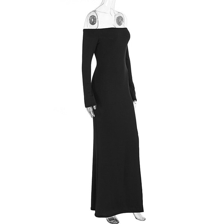 Off-the-shoulder maxi dress with slit design - Vienna