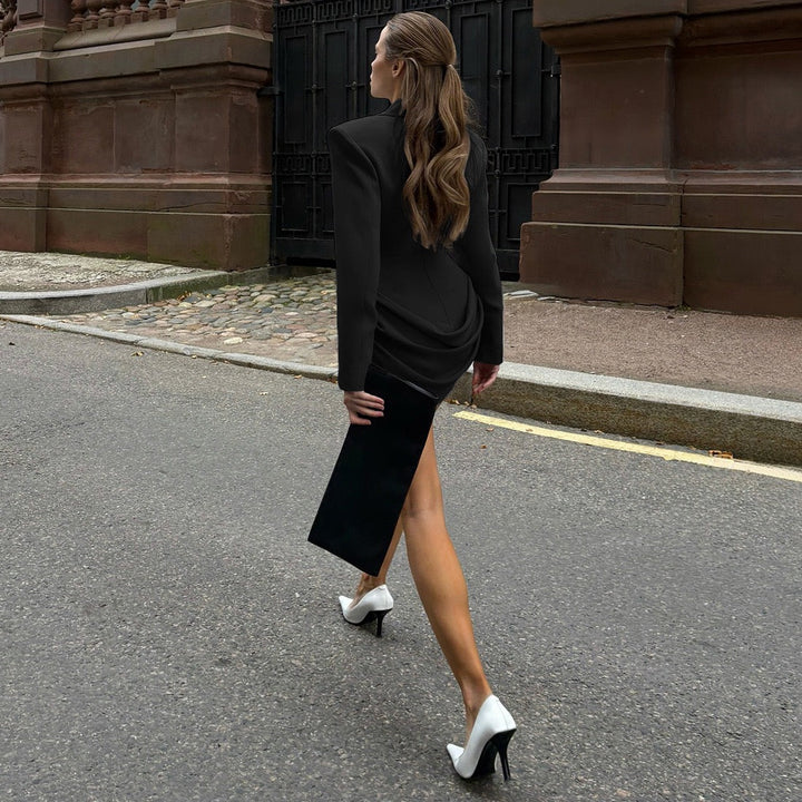 Tailored mini dress with pleats - DIN