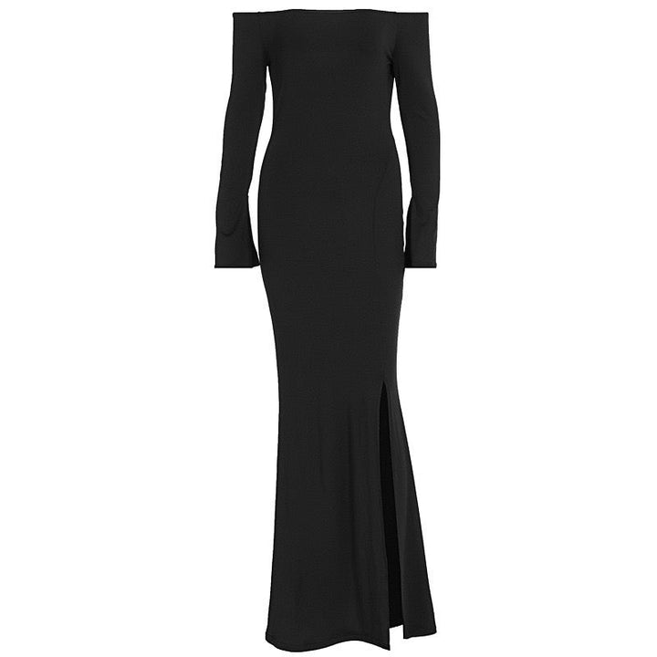 Off-the-shoulder maxi dress with slit design - Vienna