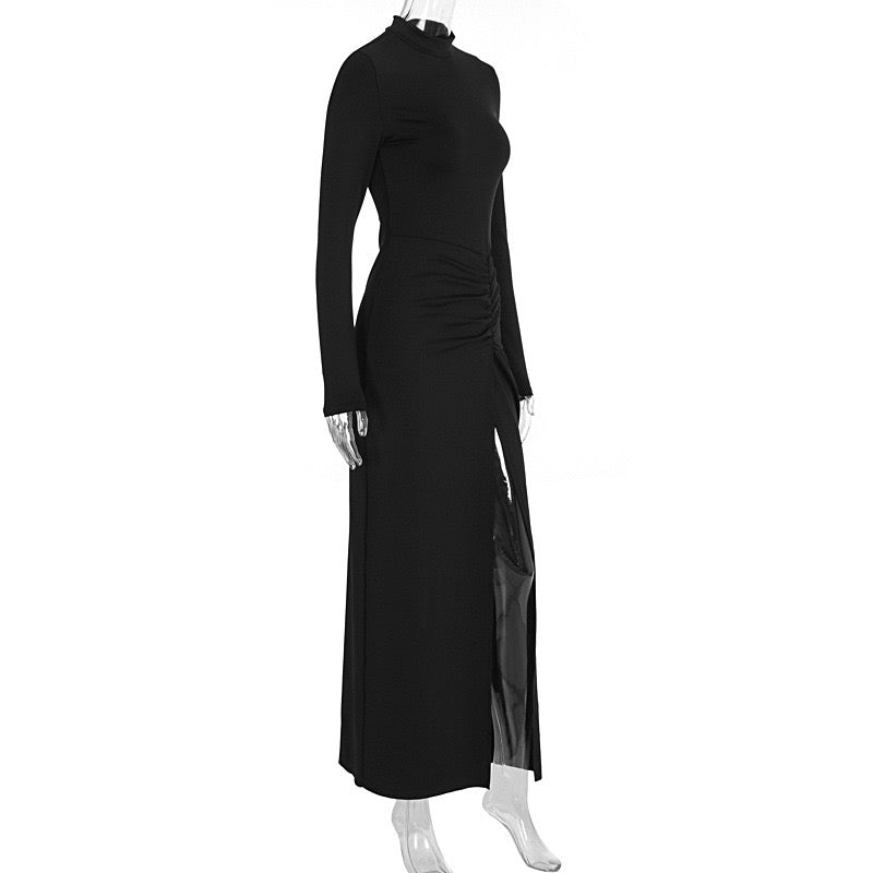 Pleated maxi dress with slit design - Regine