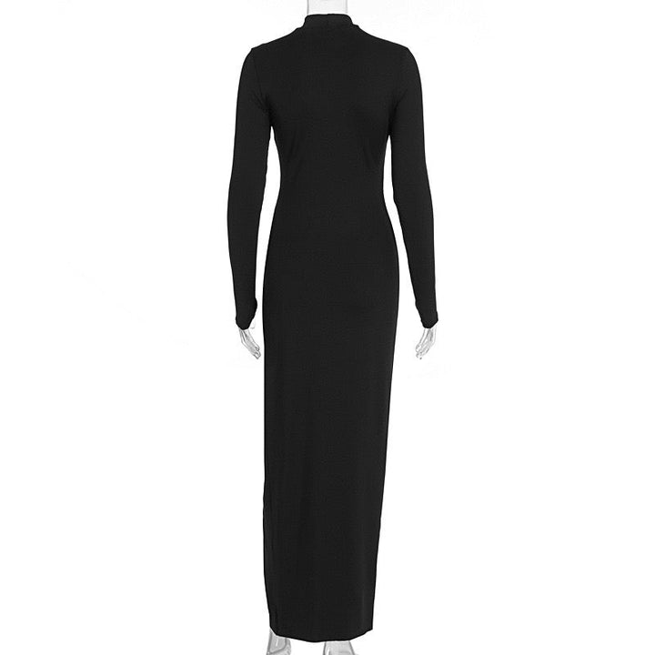 Pleated maxi dress with slit design - Regine