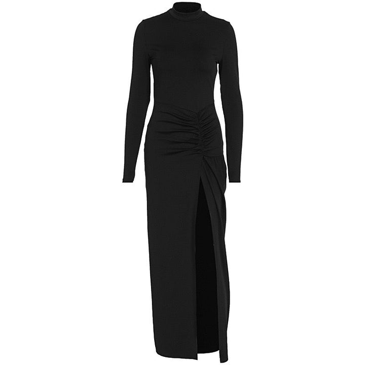 Pleated maxi dress with slit design - Regine