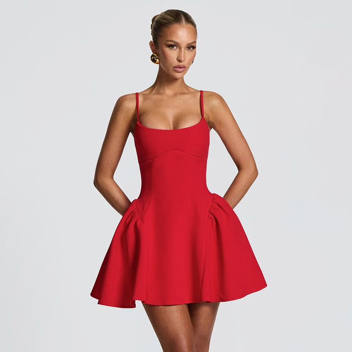 A-line mini dress - Almond