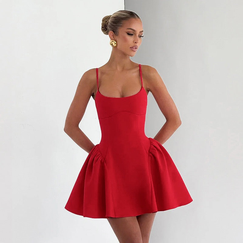 A-line mini dress - Almond