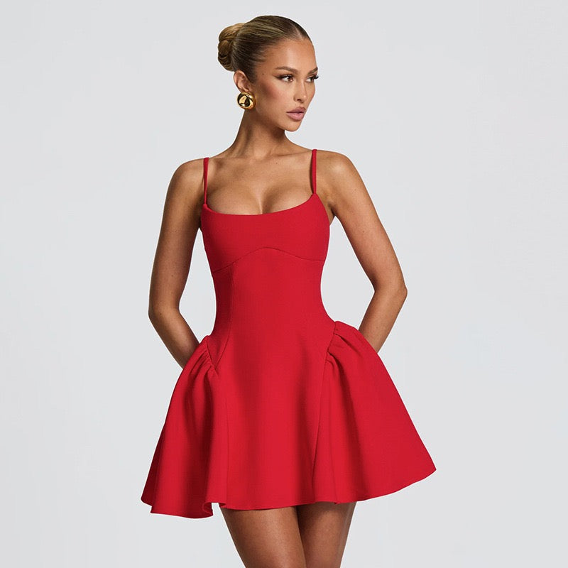 A-line mini dress - Almond