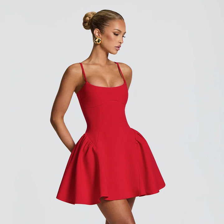 A-line mini dress - Almond