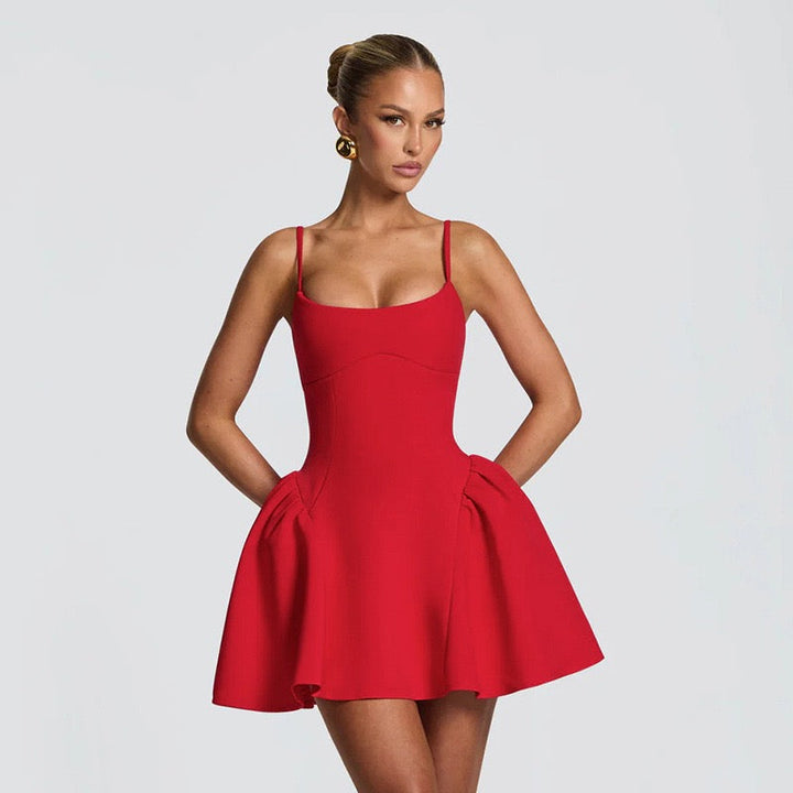 A-line mini dress - Almond