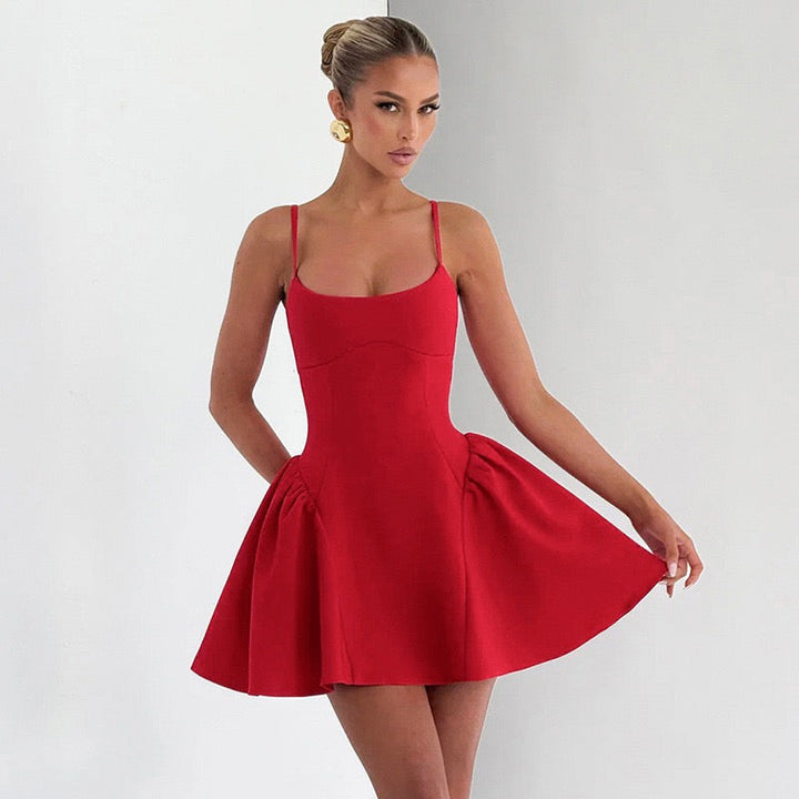 A-line mini dress - Almond