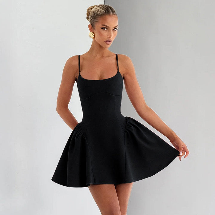 A-line mini dress - Almond