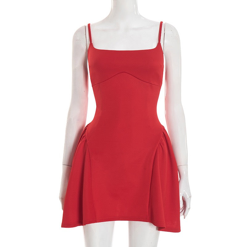 A-line mini dress - Almond