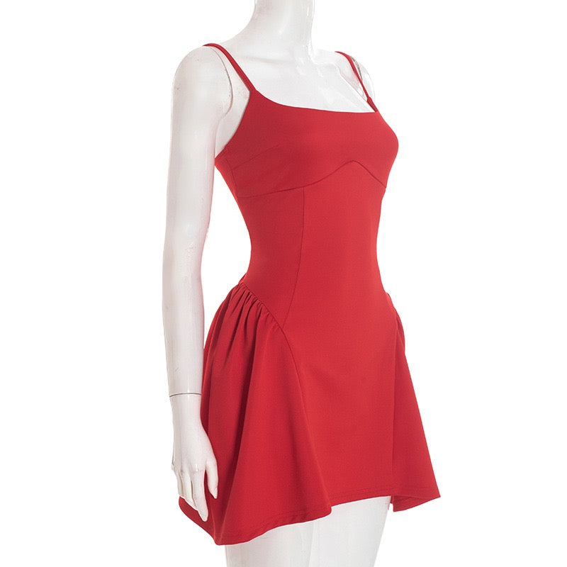 A-line mini dress - Almond