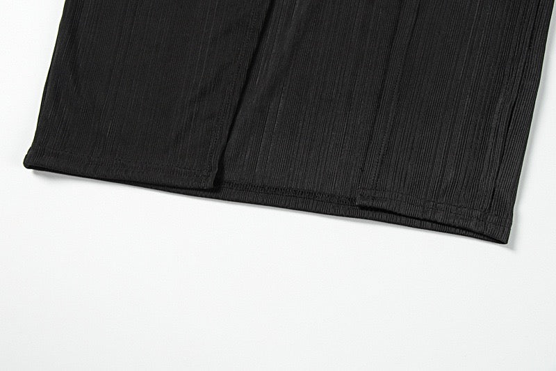 Pleated maxi dress with slit and buckle design - Prudy