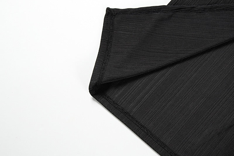 Pleated maxi dress with slit and buckle design - Prudy