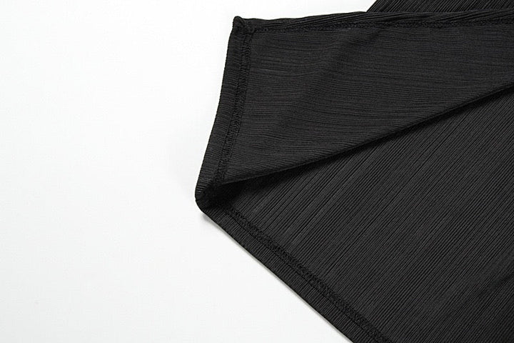 Pleated maxi dress with slit and buckle design - Prudy