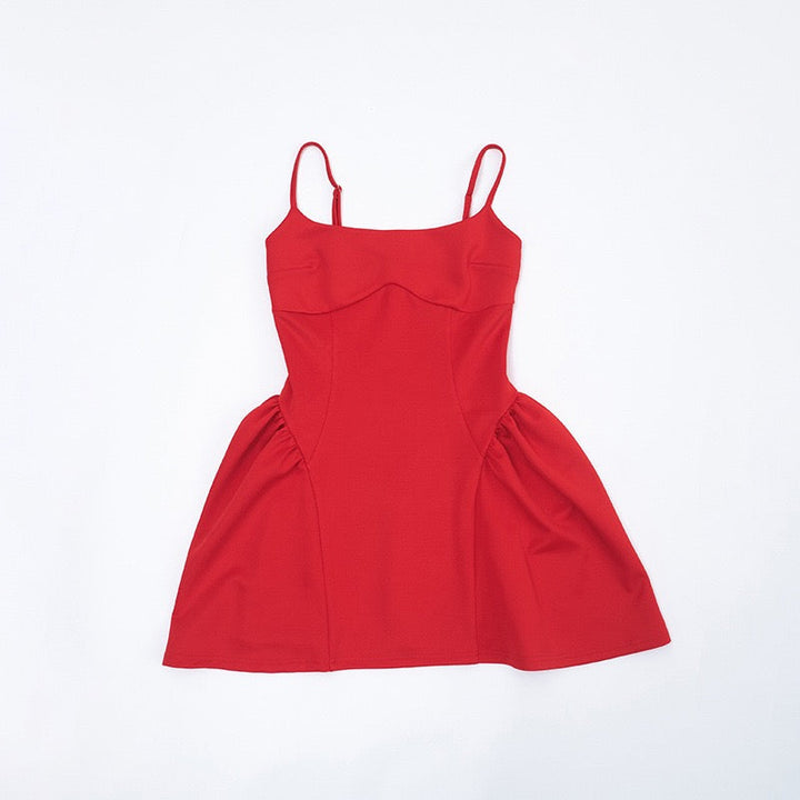 A-line mini dress - Almond