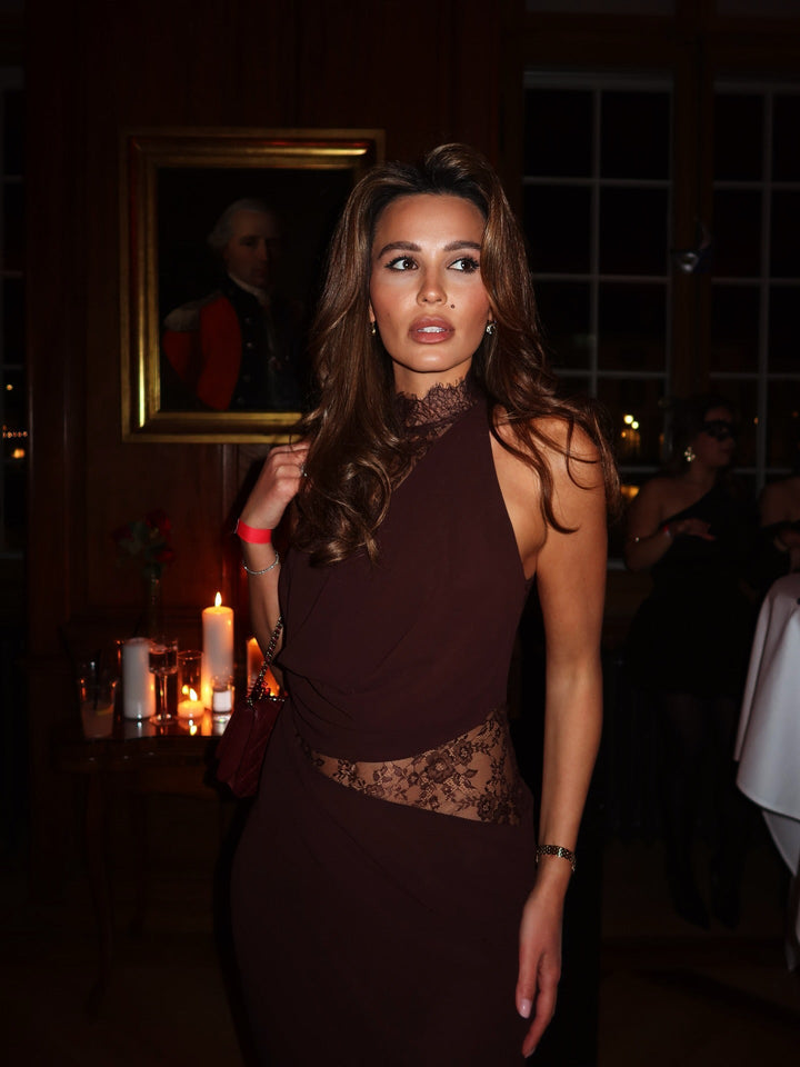 Lace turtleneck maxi dress - Angelique