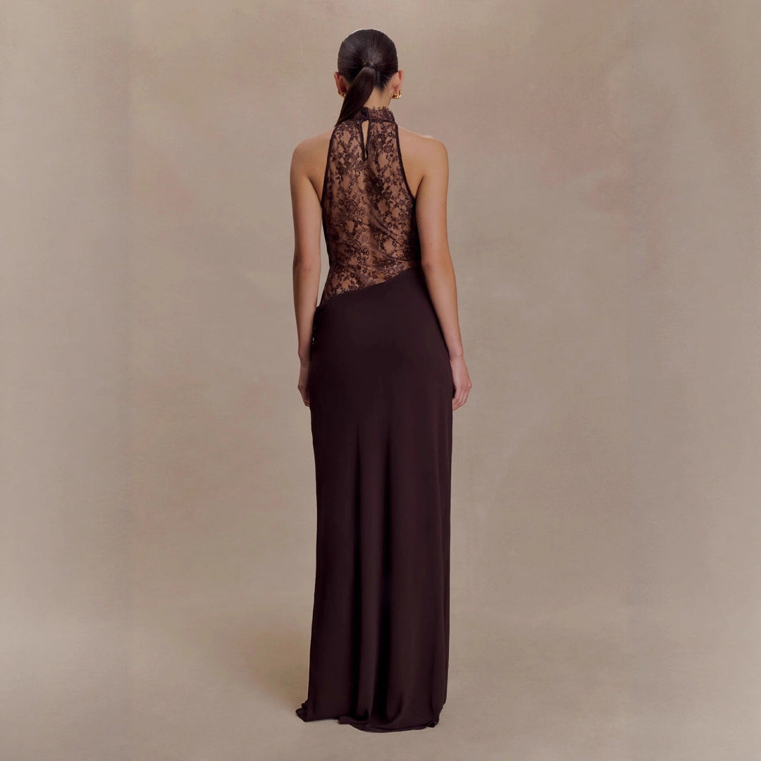 Lace turtleneck maxi dress - Angelique