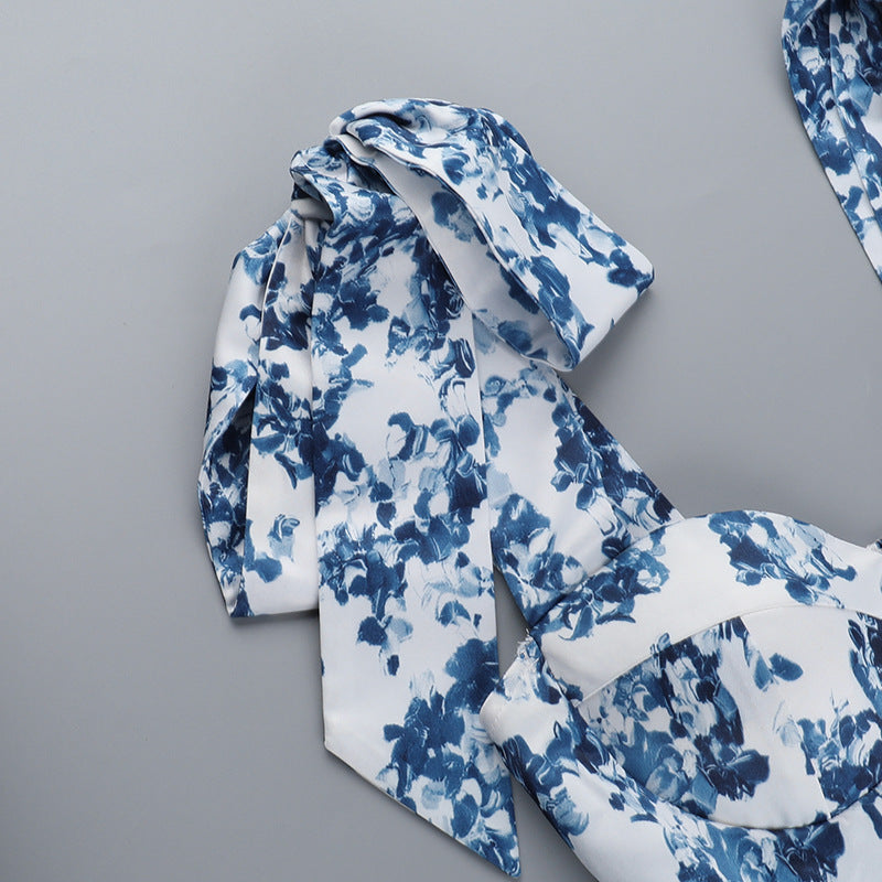 שמלת מיני מלמלה קשירות בכתפיות - פלורין