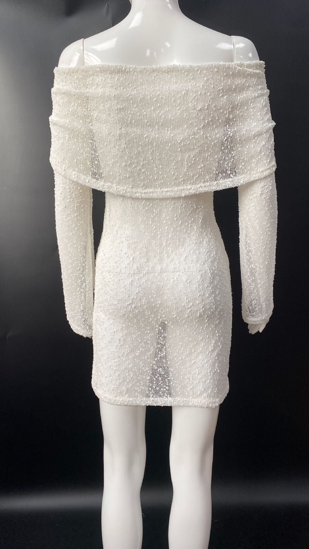 שמלת מיני חוף סרוגה כתפיים חשופות - לארי