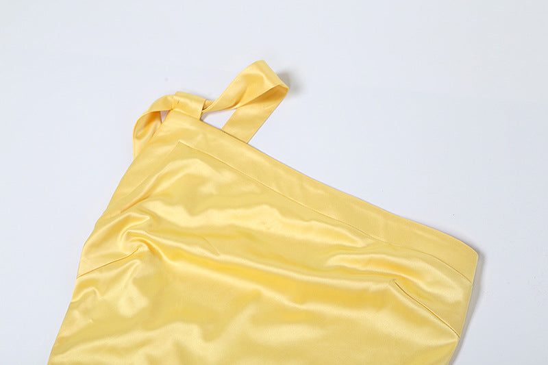 שמלת מקסי סאטן גב פתוח - BELLA