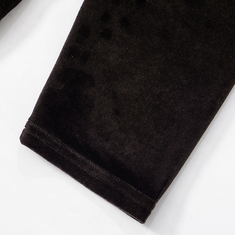 שמלת מיני קטיפה בעיצוב פתחים צווארון גולף - Palmer