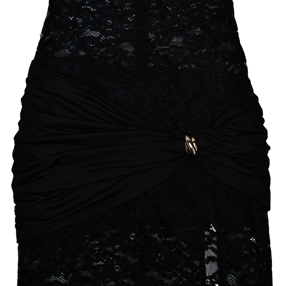 שמלת מקסי תחרה בעיצוב שסע - Lola