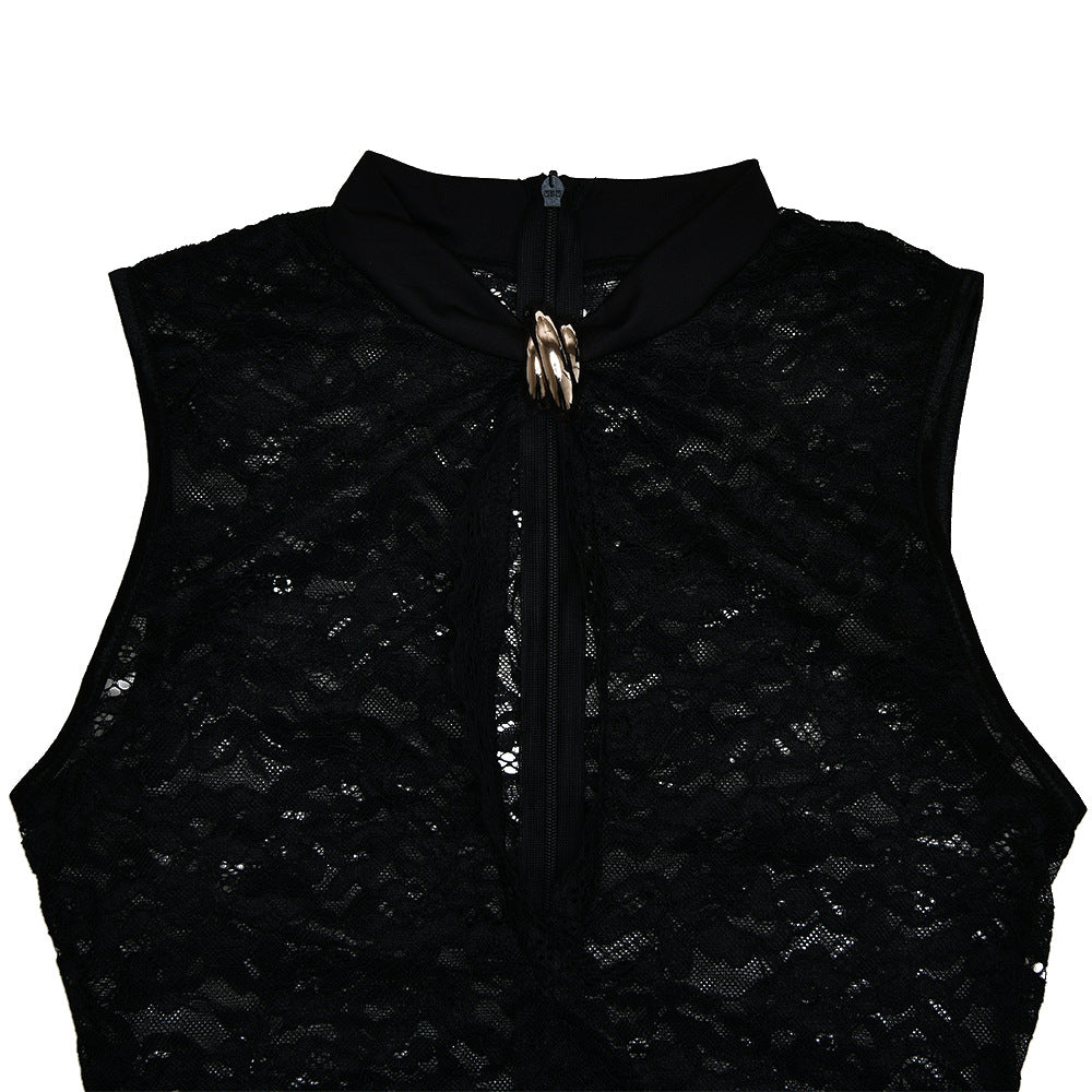 שמלת מקסי תחרה בעיצוב שסע - Lola