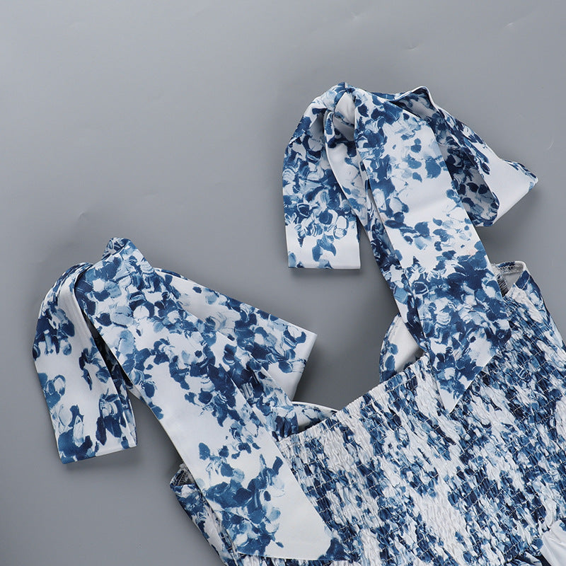 שמלת מיני מלמלה קשירות בכתפיות - פלורין