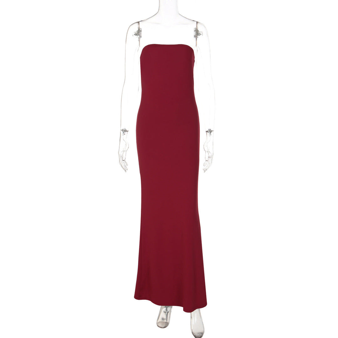 Strapless open-back maxi dress - Noya Li