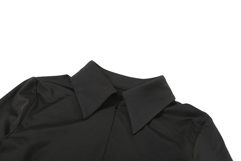 שמלת מיני צמודה בד מחטב ומחמיא בעיטור חגורה תואמת - Journey