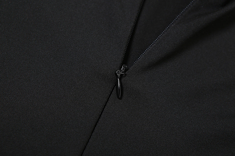 שמלת מיני צמודה בד מחטב ומחמיא בעיטור חגורה תואמת - Journey