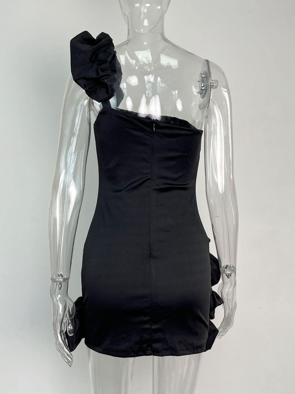 שמלת מיני בעיטור קיפולים בעיצוב כתפייה אחת - FLORINA