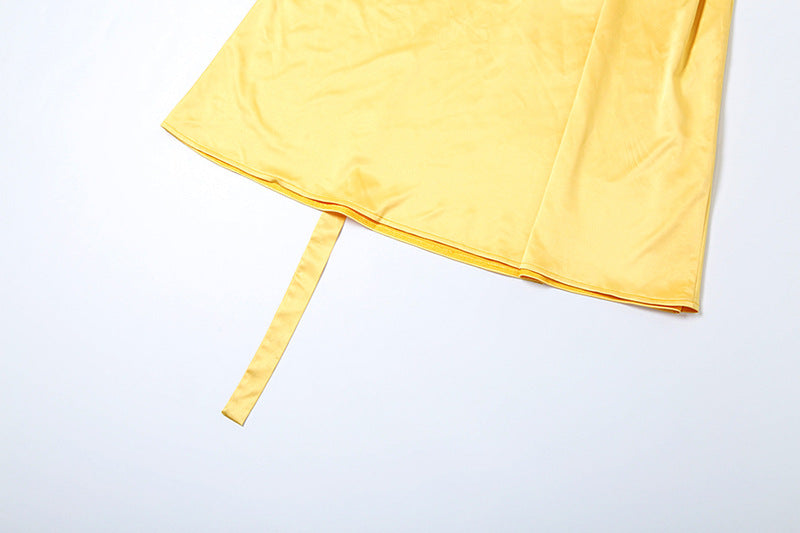 שמלת מקסי סאטן גב פתוח - BELLA