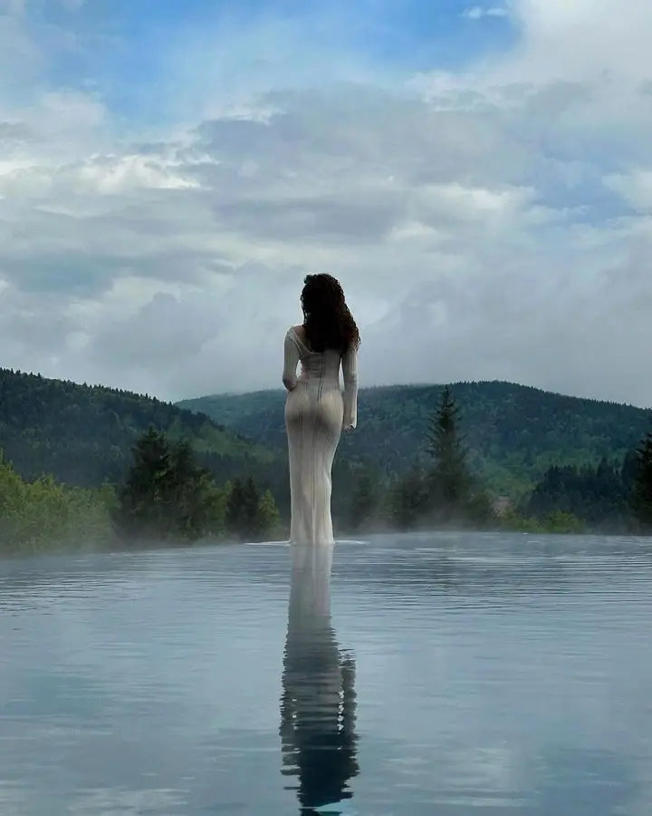 שמלת מקסי סרוגה גב פתוח - Sierra