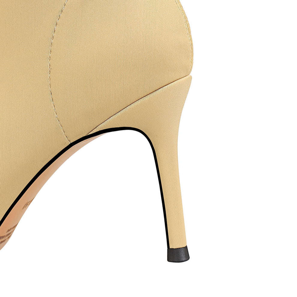 מגפי עקב שפיץ משי - קלואה