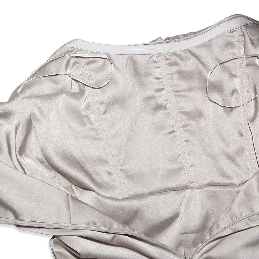 שמלת סטרפלס מיני סאטן  - לאבי