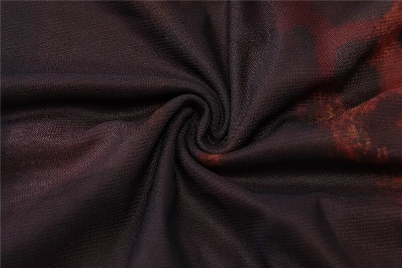 שמלת מקסי בעיצוב הדפס מיוחד בעיטור אבזם פרח - איירס