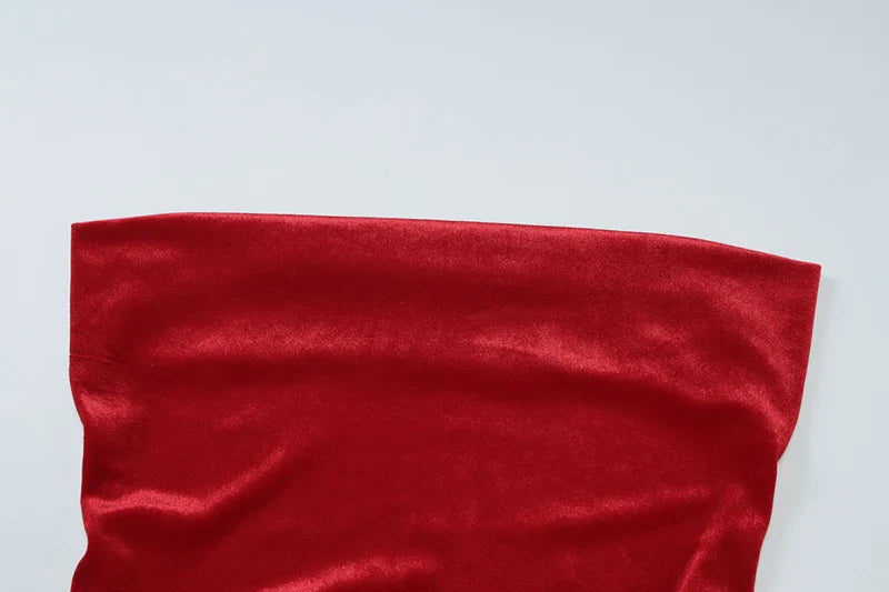 שמלת מקסי קטיפה בעיטור קשירה - מריאנלה