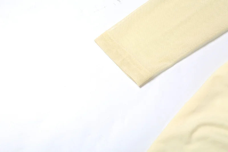 שמלת מקסי כיווצים בעיצוב פתח ושרוולי רשת כתפיים חשופות - אורה