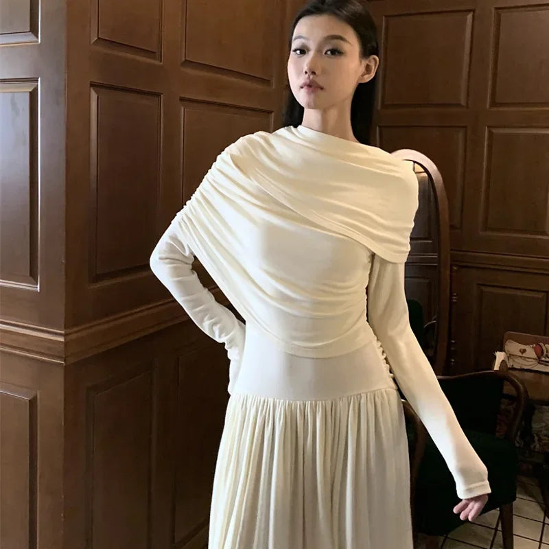 שמלת מקסי ערב בעיצוב קיפולים - שרה