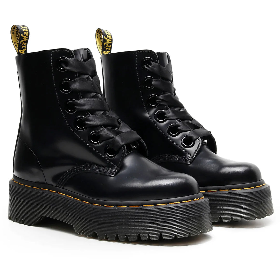 Satin lace-up leather boots - Winnie