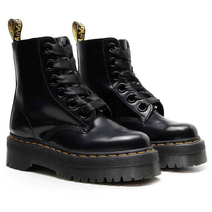 Satin lace-up leather boots - Winnie