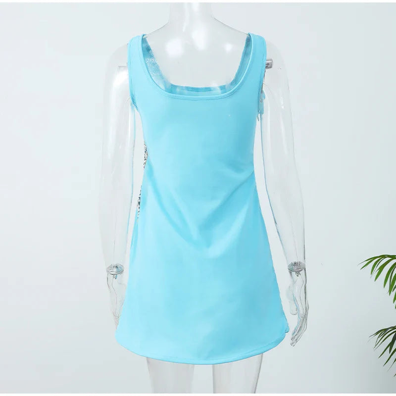 שמלת מיני בעיטור כוכבי ים פייטים - Daisy