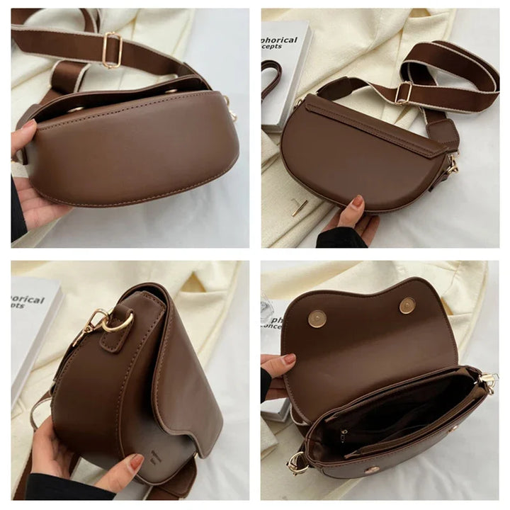Faux leather bag with thick strap