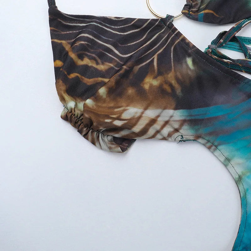 שמלת מקסי חוף בעיצוב ANIMAL PRINT - שרין