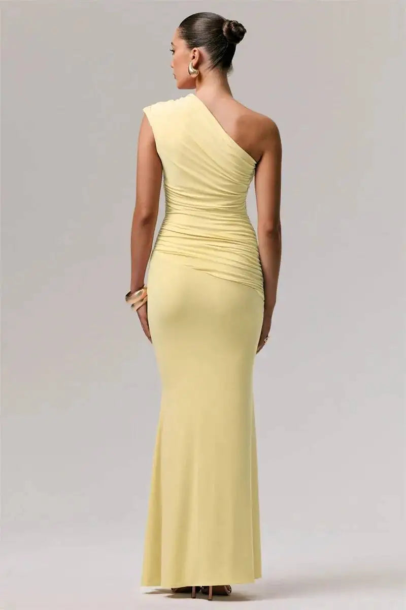 Elegant one-shoulder maxi dress - Jeska