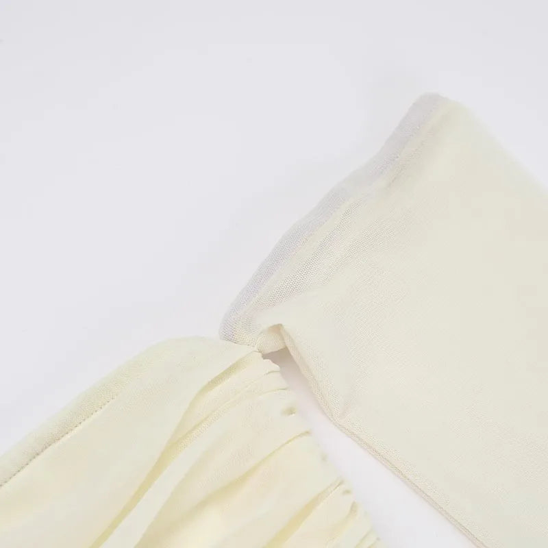 שמלת מקסי כתפיים חשופות שרוולי שיפון פעמון - YANA